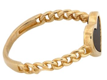 złoty pierścionek z sercem, pierścionek z onyksem, czarny onyks pierścionek, pierścionek damski złoty, pierścionek walentynkowy, biżuteria z motywem serca, kolekcja Amore, pierścionek na prezent3.jpg